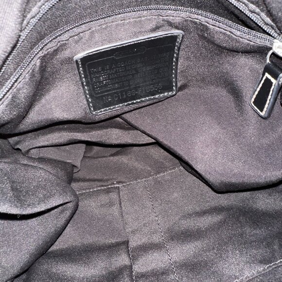 COACH DAISY POPPY BLACK AND GRAY BACKPACK SIGNATURE MONOGRAM - Picture 4 of 5